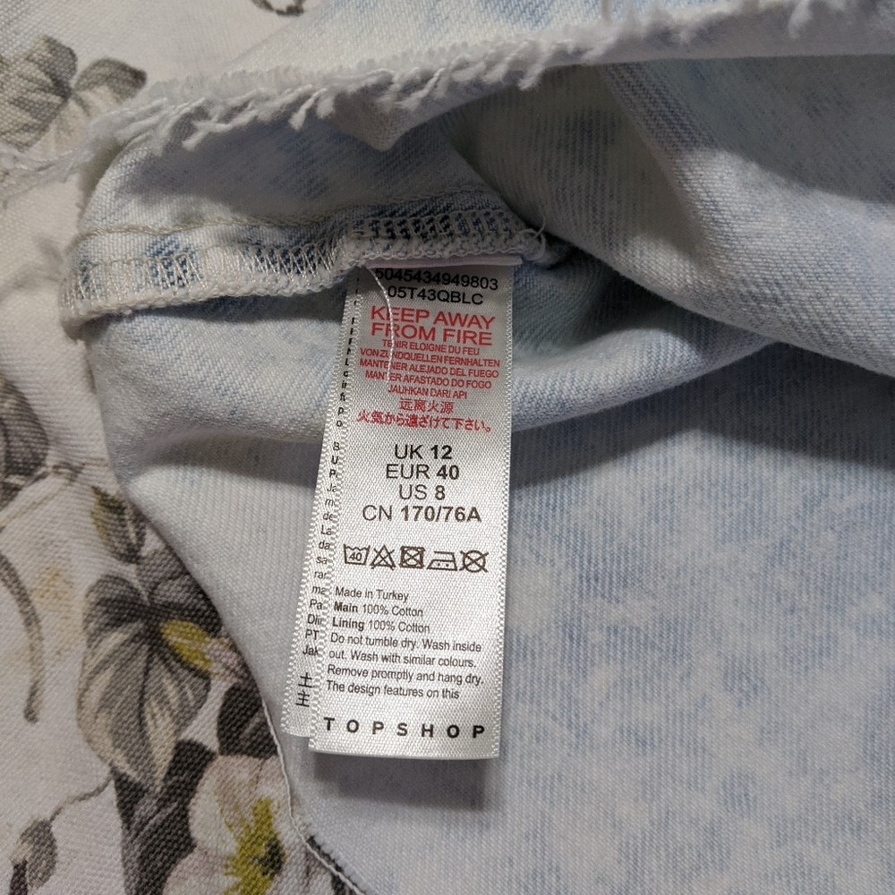 NWOT Topshop acid wash bleached denim mini skirt 8 - Picture 3 of 8